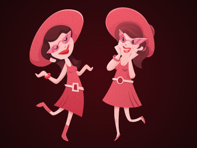 ladies girl hat illustration