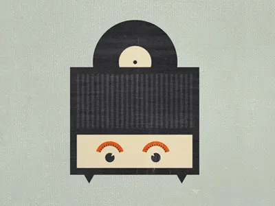 Radio disc illustration radio vinyl