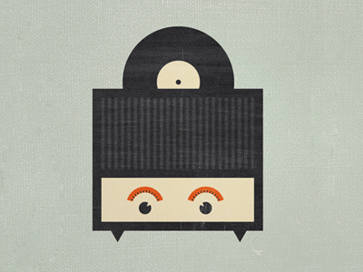 Radio disc illustration radio vinyl