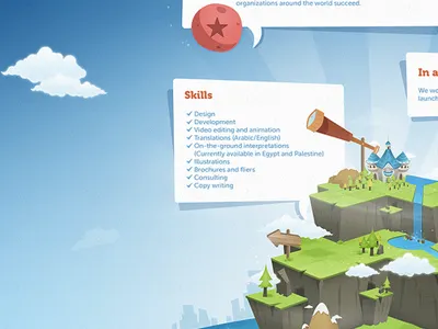 Tiny Teaser blue clean design experience illustration island logo teaser telescope ui user interface web