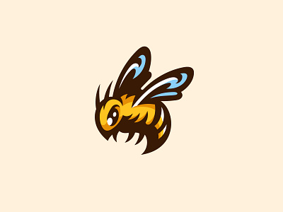 Bold Cartoon Bee Logo energetic logo