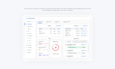 Health Center dashboard health management saas ui ux