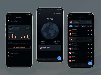 Mobile VPN App graphic design mobile ui vpn