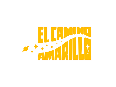 Logo El camino amarillo camino cinema cosmic cosmico film film company logo logotype planets production company stars yellow