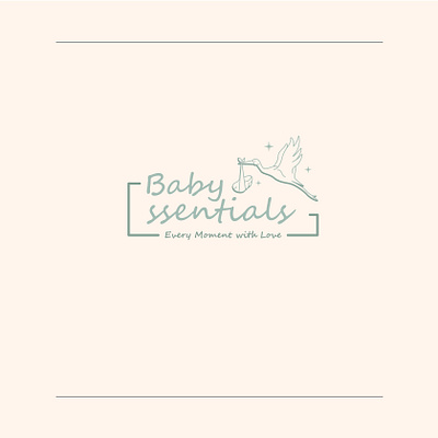 Baby Care minimal logo branding logo minimal baby care stork