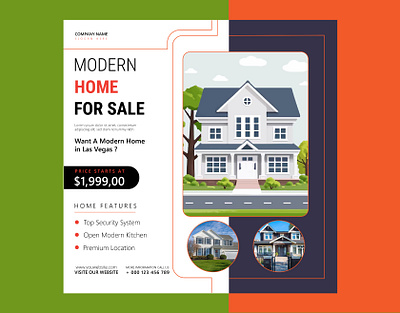 Modern Home For Sale creative design for sale graphic design home illustration logo modern motion graphics offer price sale vector