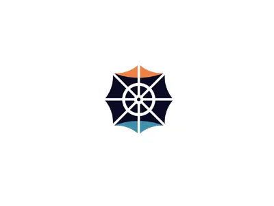 Sailor boat brand branding communication agency logo design logo designer pavel surovy sailor sea steering wheel sun symbol