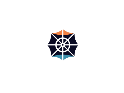 Sailor boat brand branding communication agency logo design logo designer pavel surovy sailor sea steering wheel sun symbol