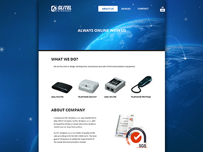 Glitel redesign company design glitel redesign router telephone web webdesign