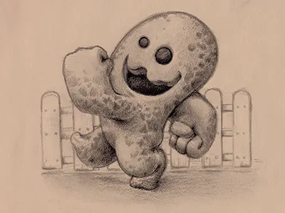 Monster character halloween happy monster sketch walk