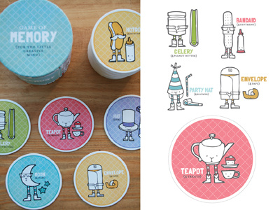 BasicGrey Memory Game game illustration nicole larue packaging