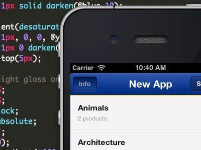 Webapp Preview buttons css3 gradient iphone jquery less list mobile ui webapp