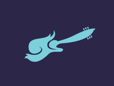 Pelican Music animal bass beak bird cloud flight fly guitar logo music pelican s shape shop sky sound steva wing
