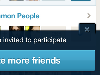 Close Action Bar action avatars bar blue close friends invite list minimize people