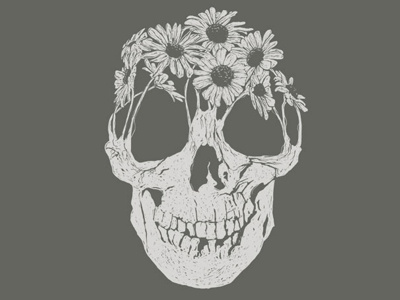 Pushing Daisies apparel death flowers illustration shirt skull