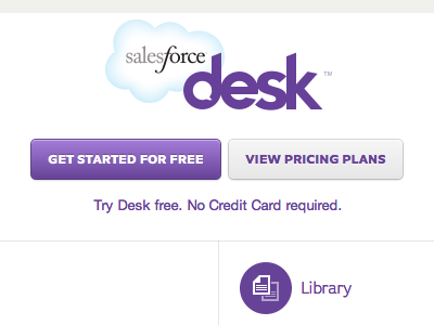 Desk.com Sign-up Well buttons circle desk grid lead light logo purple salesforce