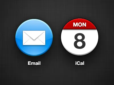 Circle iOS Icons calendar email ical icons ios