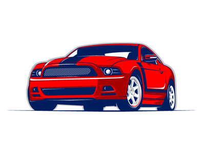 Ford Mustang auto car drive fast ford illustration motor mustang power race red super vector wheel