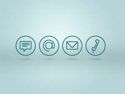 Contact Form Icons blue circle contact icon