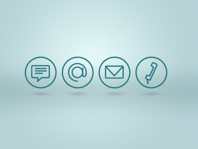 Contact Form Icons blue circle contact icon