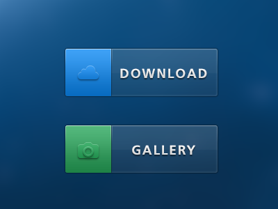 Glossy Glass Buttons button camera cloud color download gloss glossy gui lickable pixels psd snacks tasty ui web