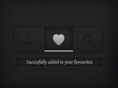 Dark UI buttons application bubble speech comment favourites heart id mobile ui user interface ux design web