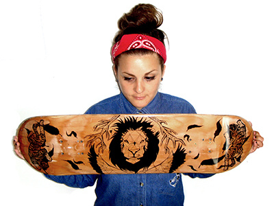 King Leon animal handmade illustration skateboard