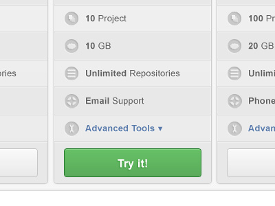 Plans & Pricing Options button design icon icons plans pricing pricing table shadow table ui web website