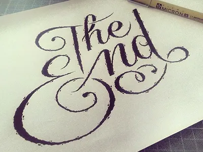The End handwritting script type typography