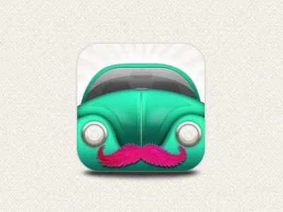Lyft iOS Icon Concept app beetle icon illustration ios iphone lyft mustache volkswagen