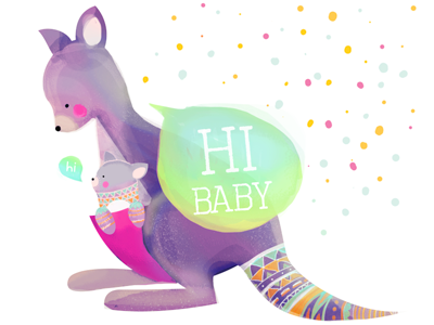 ROO mama cute illustration kangaroo