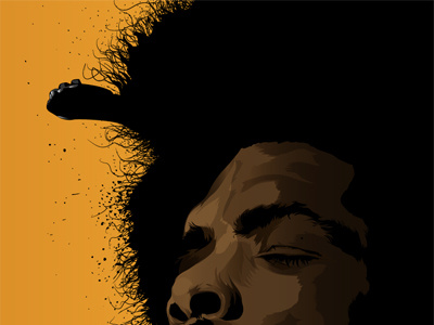 Questlove afro splatters the roots vector