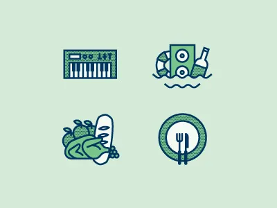 Vacation time! icons line seattle vacation