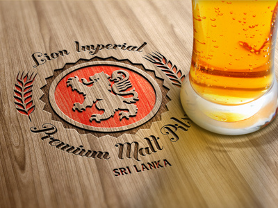 Lion Imperial Beer beer engraving logo