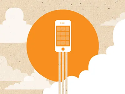 Launching Apps branding business card graphic design logo retro