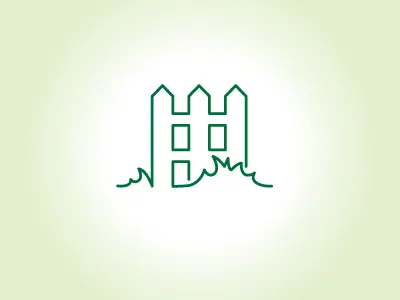 white picket fence grass green lines