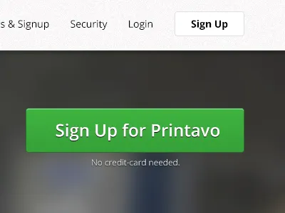 Printavo Sign Up landing page printavo signup ui web