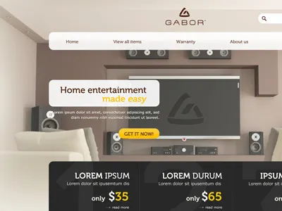 Home entertainment webdesign