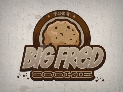 The Big Fred Cookie big fred brown chocolate cookie logo logotype