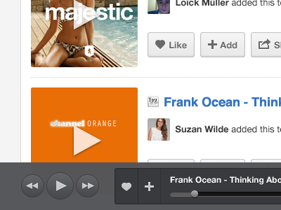 Player (WIP) add clean dark like mp3 player social ui white