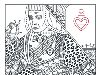 Queen of Hearts illustration playing cards