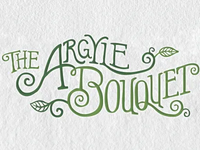 Arygyle Bouquet branding green hand drawn type lettering logo vines