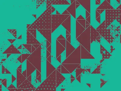 Jcrew T-shirt custom type geometric half tones pattern triangles