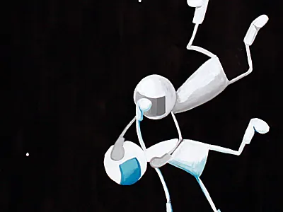 Astronauts astronaut gouache gravity illustration painting space