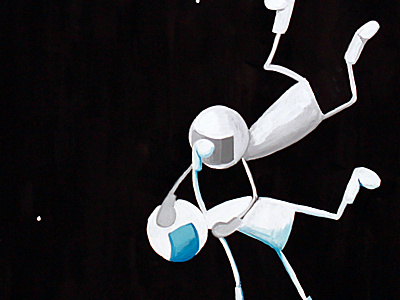 Astronauts astronaut gouache gravity illustration painting space