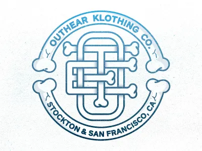 OTE Monogram. badge bones cali clothing custom halloween illustration monogram san francisco seal sf stockton tee type