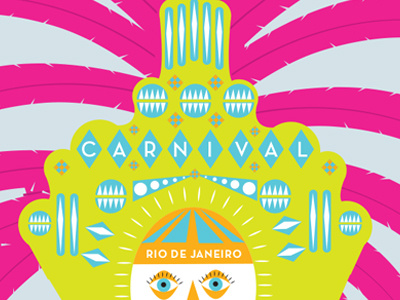 Carnival Rio de Janeiro bright color design illustration type vector