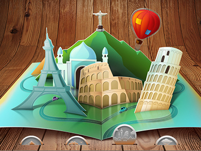 Magic Book with Attractions attractions house illustrations pop up books