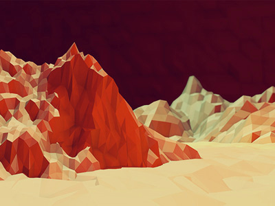 Redlands [Mars] 3d blur c4d cinema 4d dof ground land landscape light low poly lowpoly mountains red terrain