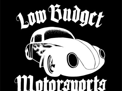 Low Budget auto beetle bug illustration lettering volkswagen